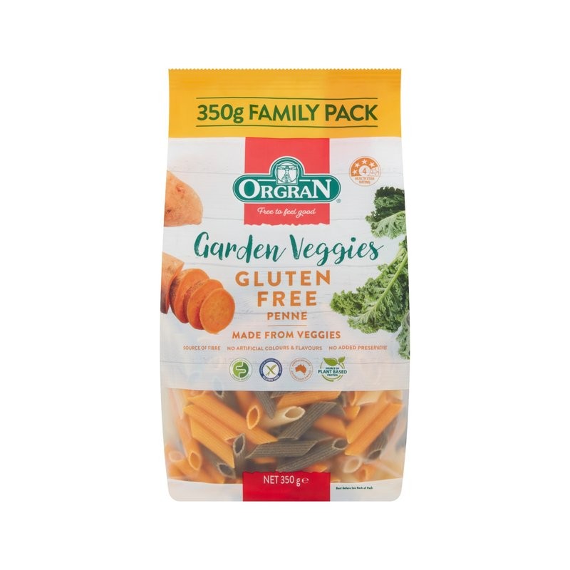 GARDEN VEGGIES PENNE PASTA VEGETABLE GLUTEN FREE 350GM