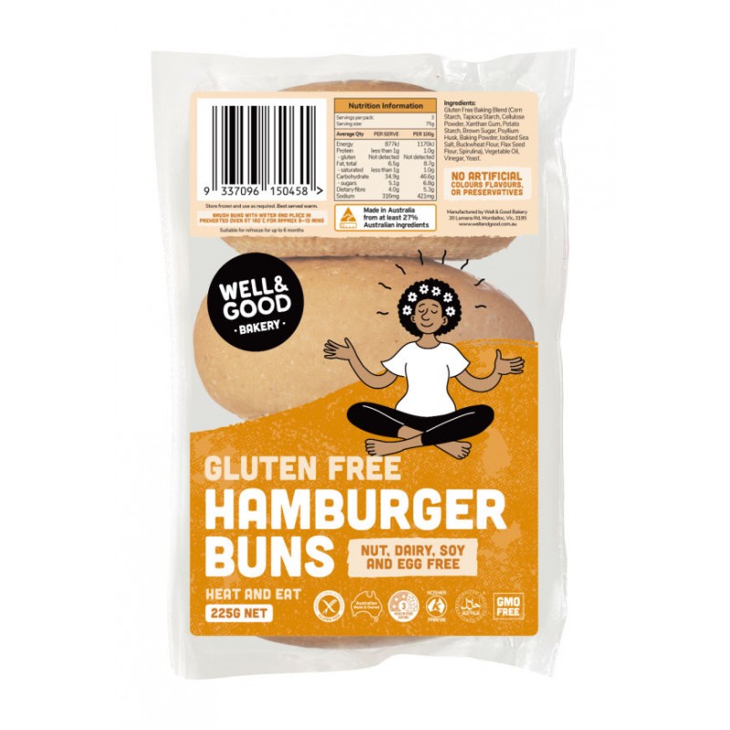 GLUTEN FREE HAMBURGER BREAD ROLLS 3PK GLUTEN FREE HAMBURGER BREAD ROLLS 3PK