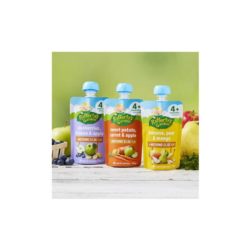 RAFFERTY SWEET POTATO CARROT AND APPLE BABY FOOD 4MONTHS+ 120GM
