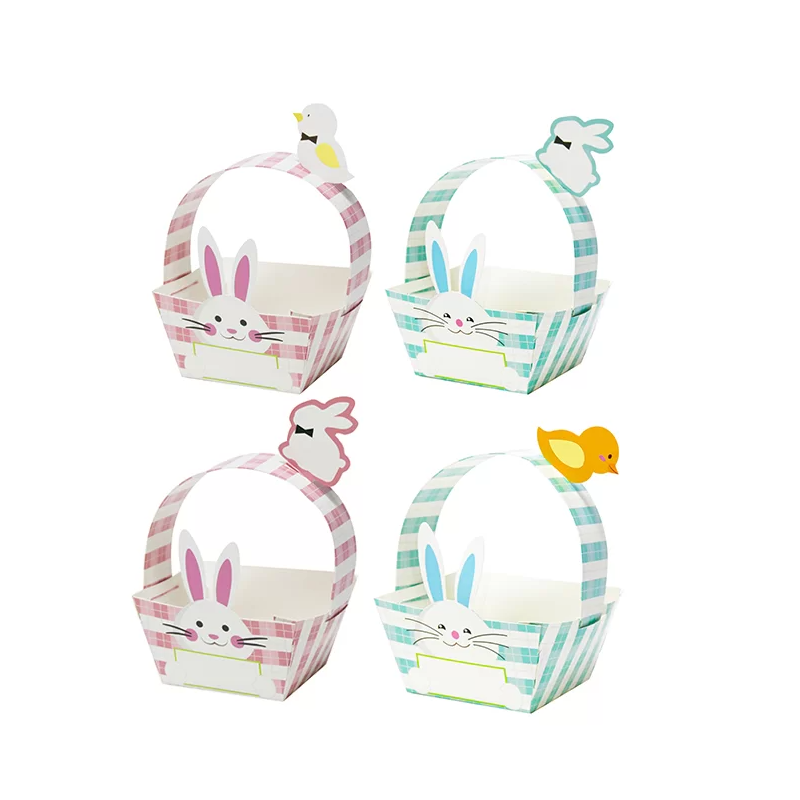 EASTER CRAFT PAPER BASKETS FOR EGG HUNT BLUE/PINK 4PK