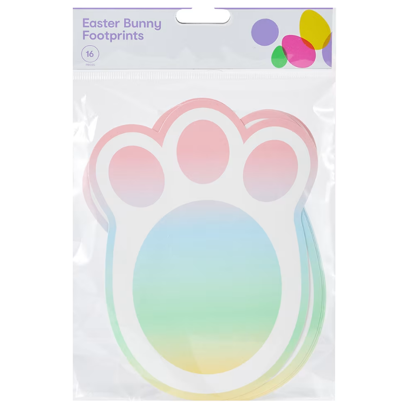 EASTER BUNNY FOOT PRINTS 16PK