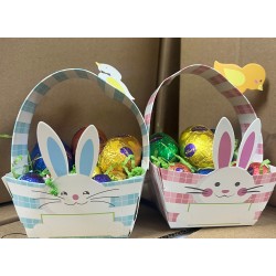EASTER CRAFT PAPER BASKETS FOR EGG HUNT BLUE/PINK 4PK