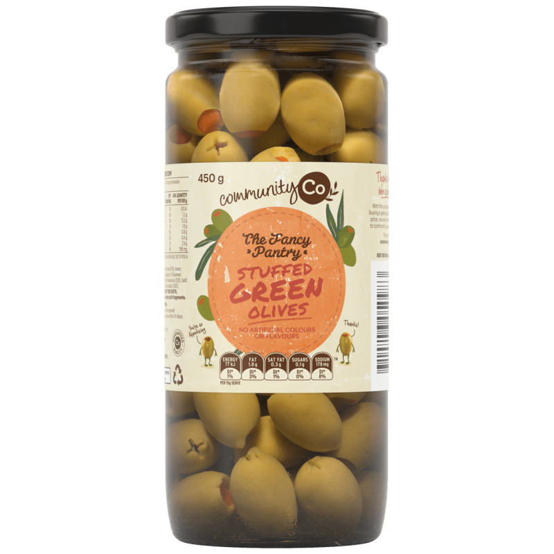 GREEN STUFFED OLIVES 450GM
