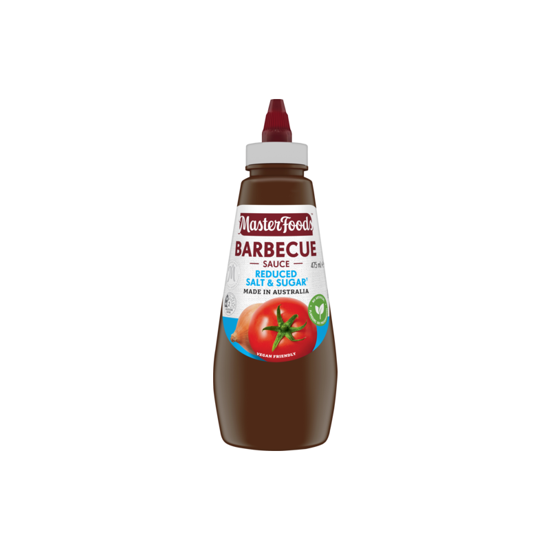 BBQ SAUCE REDUCED SALT AND SUGAR SQUEEZY 475ML