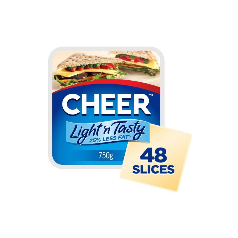 CHEESE LIGHT AND TASTY SLICED 750GM 48PK