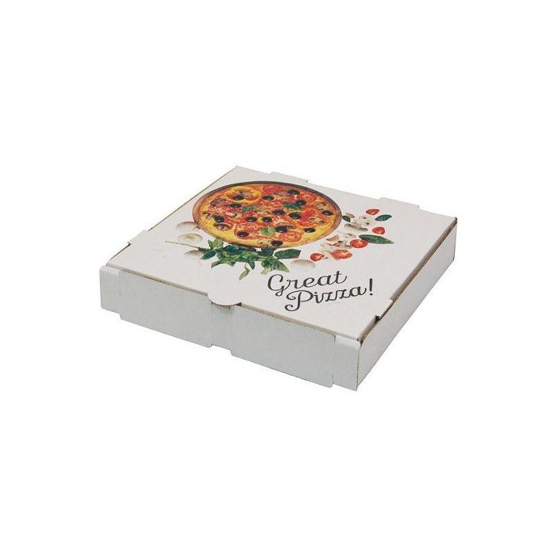 PIZZA BOX PRINTED WHITE 9 INCH (CA-PIZZA-9) 50S