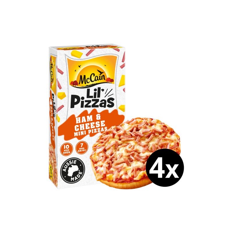 CHEESE AND BACON PIZZA SINGLES 400GM