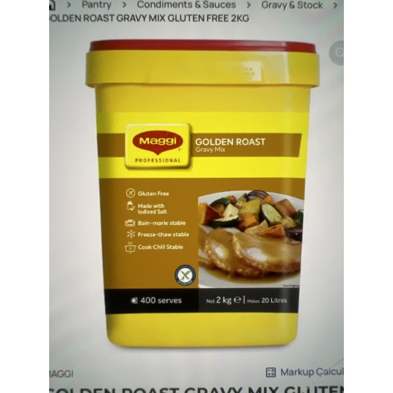 GOLDEN ROAST GRAVY MIX GLUTEN FREE 2KG