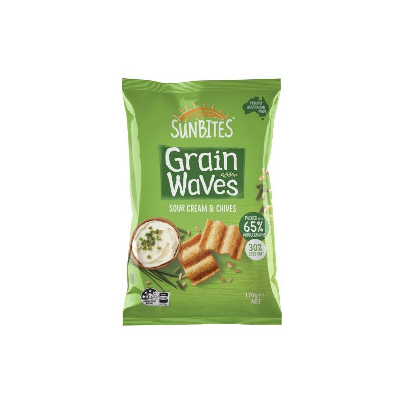 GRAINWAVES SOUR CREAM & CHIVE GRAINWAVES 170GM