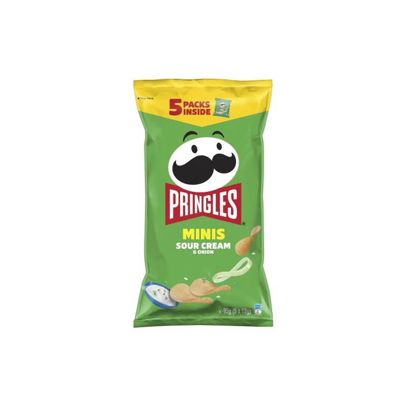 PRINGLES SOUR CREAM & ONION CHIPS 5PACK X 19GM