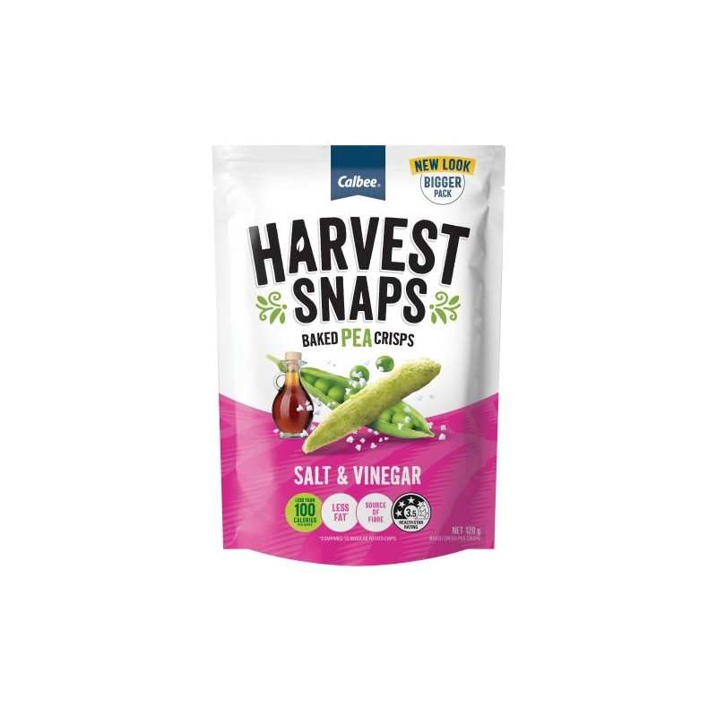 HARVEST SNAPS PEA SALT & VINEGAR 120GM