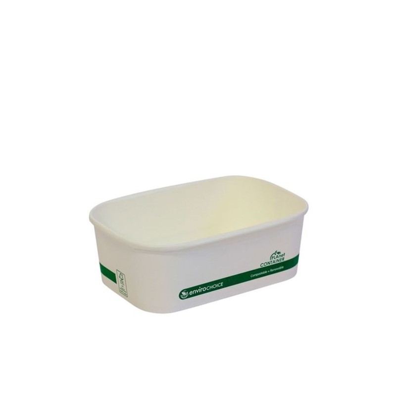 WHITE RECTANGULAR TAKEAWAY CONTAINER 750ML 50S