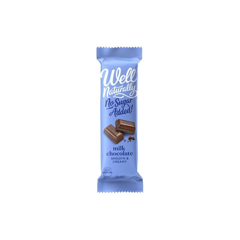 CREAMY MILK CHOCOLATE BAR NO SUGAR ADDED 45GM