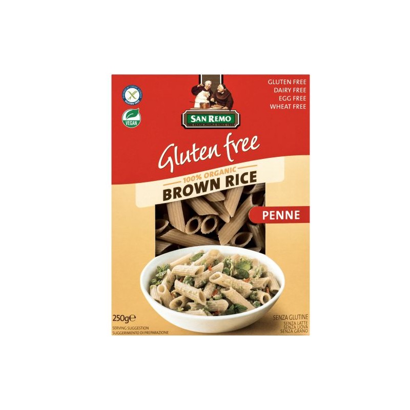 PENNE PASTA GLUTEN FREE BROWN RICE 250GM