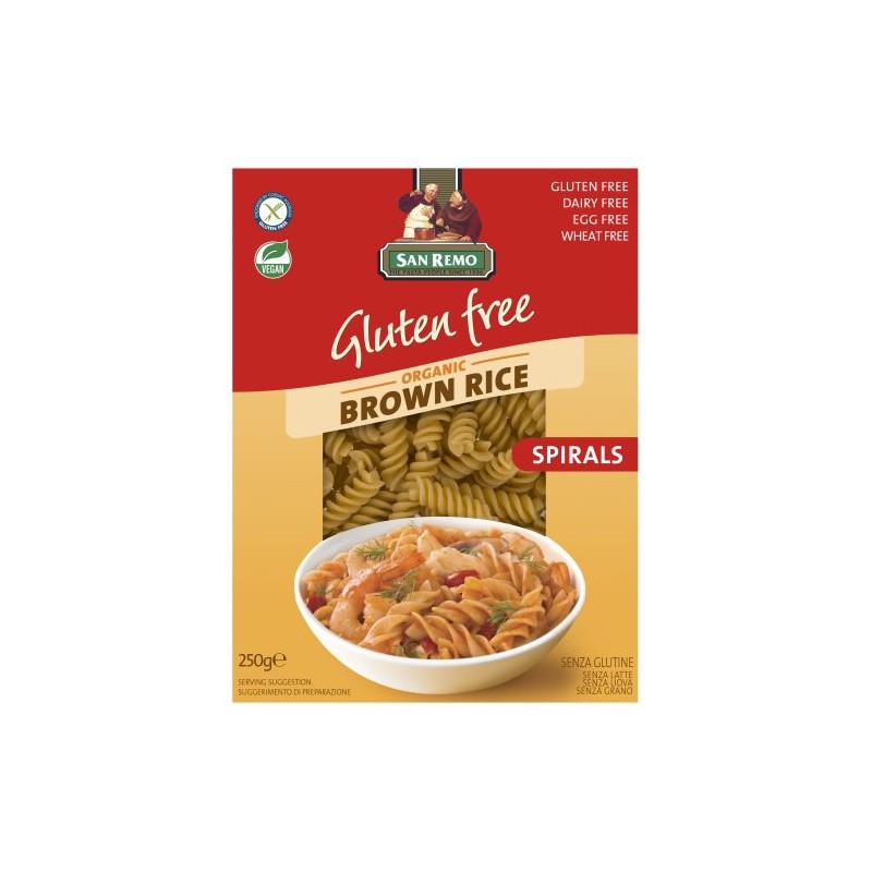 SPIRAL PASTA GLUTEN FREE BROWN RICE 250GM