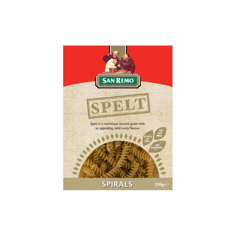 SPELT SPRIALS 250GM