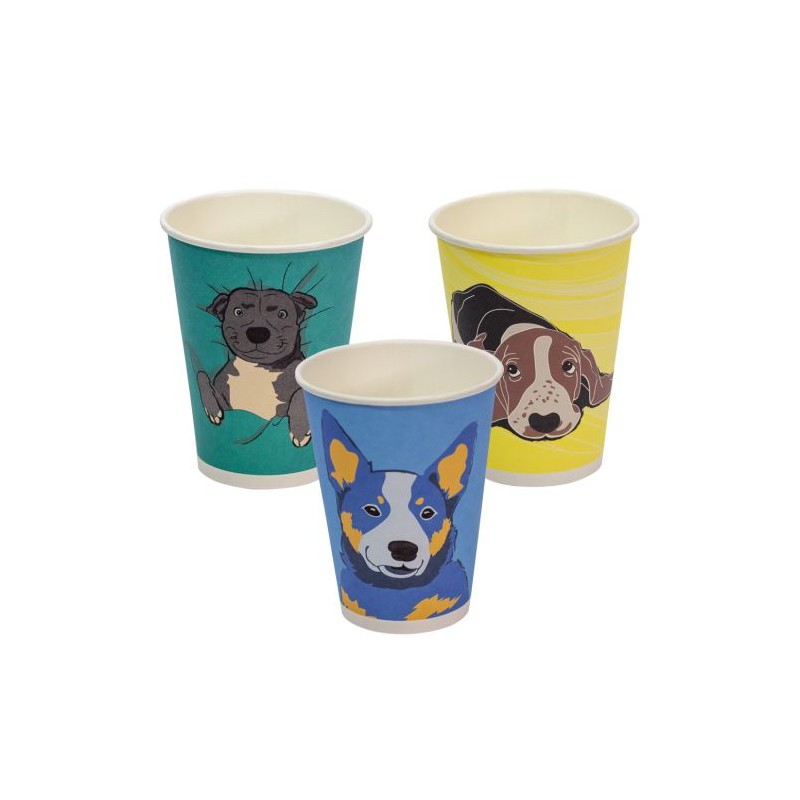 HEAVYBOARD CORE DOG PAPER CUPS 12OZ 50S