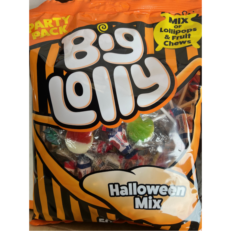 HALLOWEEN MIX LOLLIPOPS AND FRUIT CHEWS 500GM