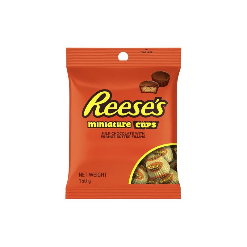 CHOCOLATE MINIATURE PEANUT BUTTER CUPS 150GM