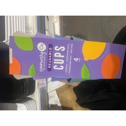 COLOURED PLASTIC RE-USABLE CUPS TUMBLERS 4PK