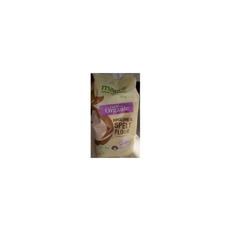 ORGANIC FLOUR WHOLEMEAL SPELT 750GM