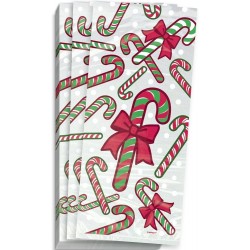 CHRISTMAS CANDY CANE CELLO BAGS 20PCE