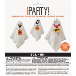 DECORATION HALLOWEEN HANGING GHOSTS 90CM 3PK