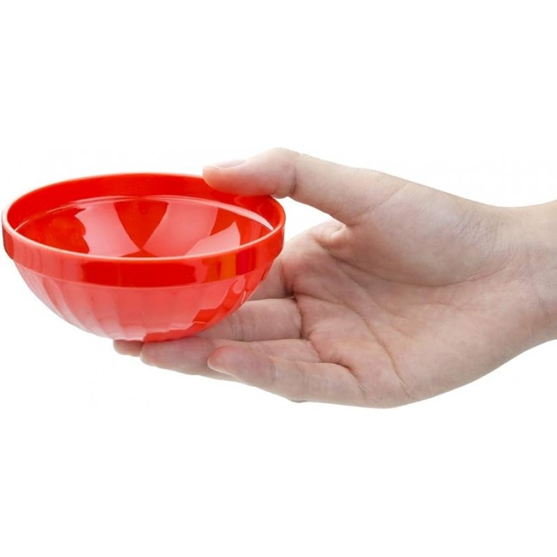 MINI POLYCARBONATE BOWLS RED 102MM 12PK