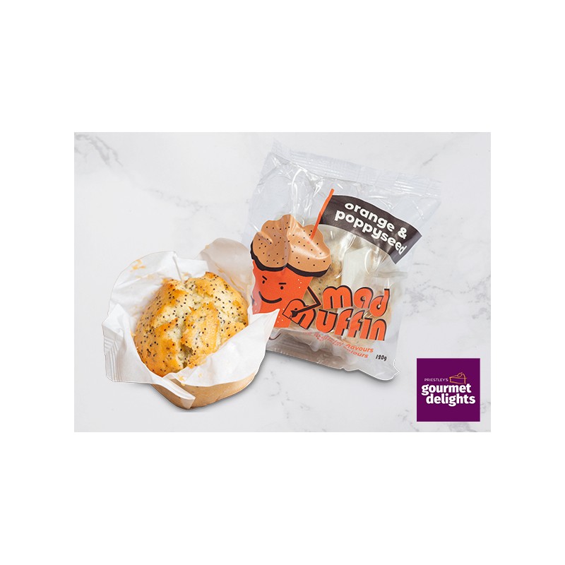 ORANGE & POPPYSEED INDIVIDUALLY WRAPPED MUFFIN 28X120G