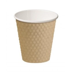 CUP DIMPLE PAPER HOT CUPS BROWN 280ML