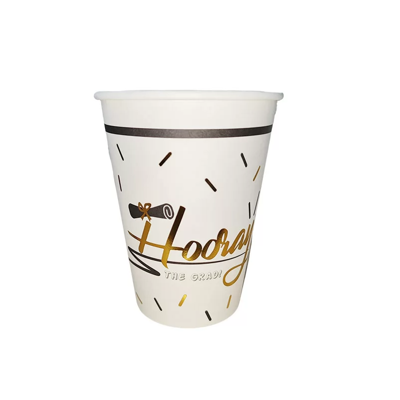 CUPS PAPER GRADUATION HOORAY 12OZ 8PK