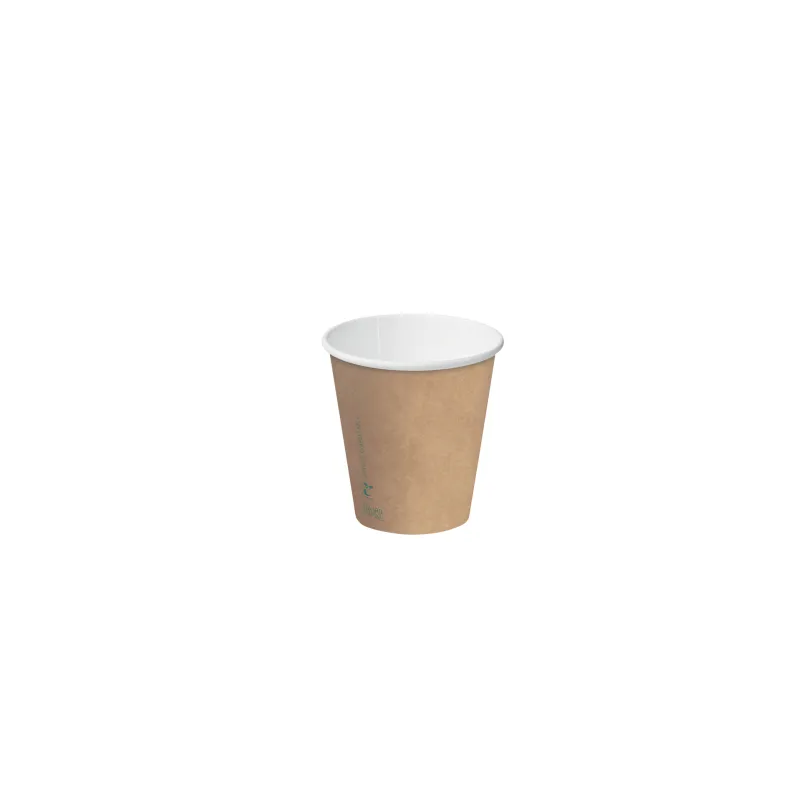 BROWN SINGLE WALL COMPOSTABLE HOT CUP 8OZ/280ML 25S