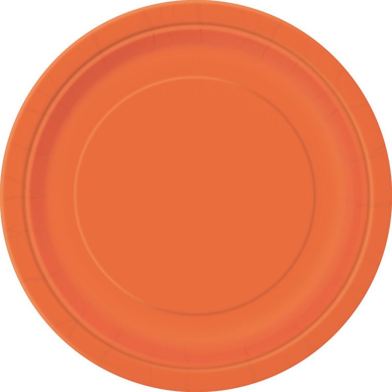 ORANGE PAPER PLATES 230MM 16PK