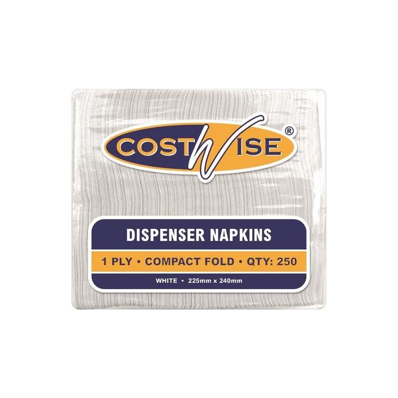 NAPKIN DISPENSER 1 PLY WHITE COMPACT FOLD (HL-NAPDIS1PWCF) 250S