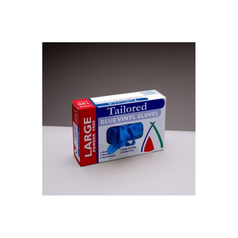 BLUE VINYL GLOVES LARGE 100S