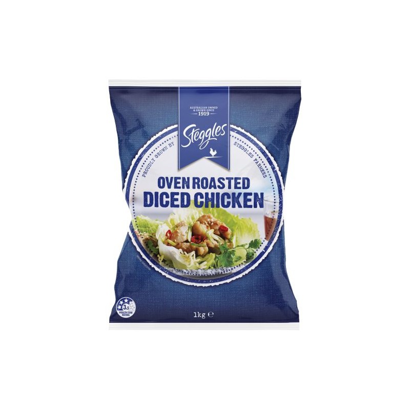 SKINLESS DICED ROAST CHICKEN MEAT 1KG