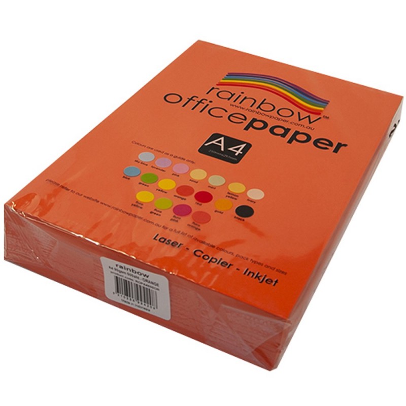 ORANGE COLOURED 80GSM A4 COPY PAPER REAM OF 500