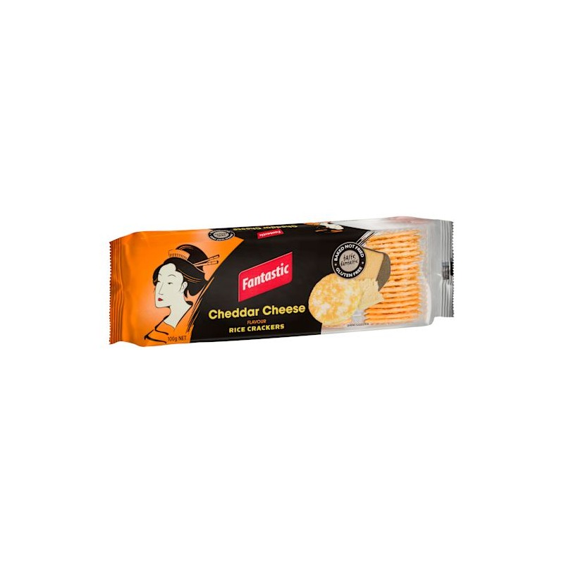 RICE CRACKERS CHEDDAR CHEESE 100GM