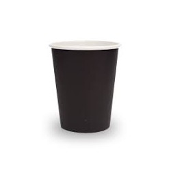 BLACK SINGLE WALL COMPOSTABLE HOT CUP 8OZ/280ML 50S
