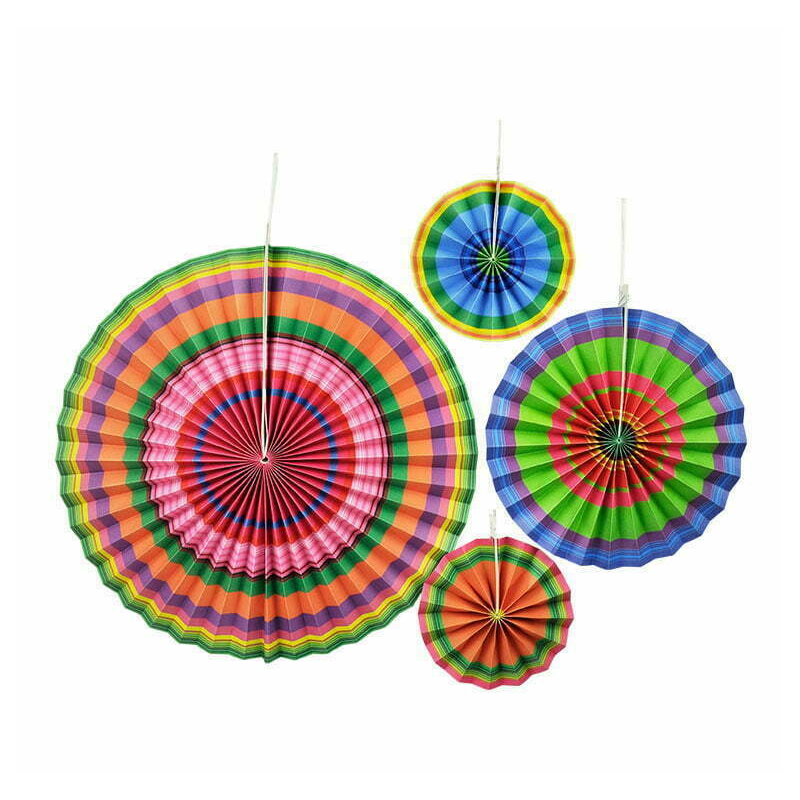 RAINBOW PAPER FAN SET4