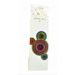 RAINBOW PAPER FAN SET4