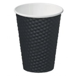 BLACK DIMPLE COMPOSTABLE HOT CUP 12OZ/355ML 25S