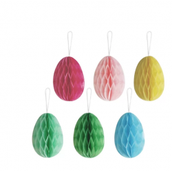 EASTER DECORATIONS EGG HONEYCOMB 6PK