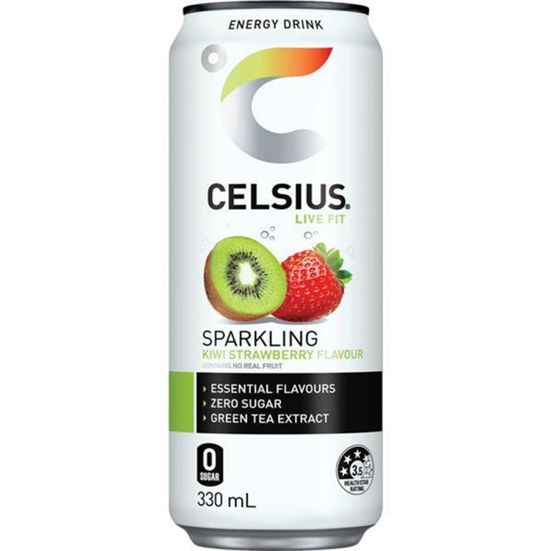 ENERGY DRINK SPARKLING KIWI STRAWBERRY 24X330ML