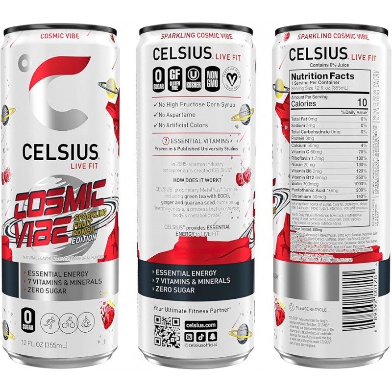 ENERGY DRINK SPARKLING COSMIC VIBE 24X330ML
