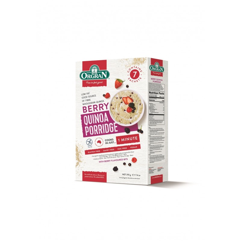 QUINOA PORRIDGE BERRY SACHETS 7X30GM