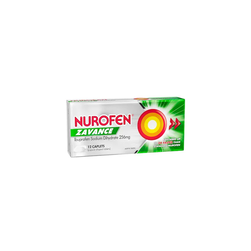 ZAVANCE IBUPROFEN CAPLETS 256MG 12PK