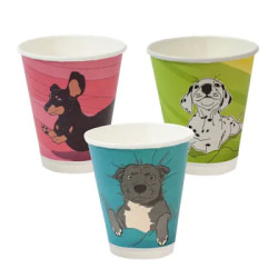 DOUBLE WALL CORE DOG PAPER CUPS 8OZ 25S