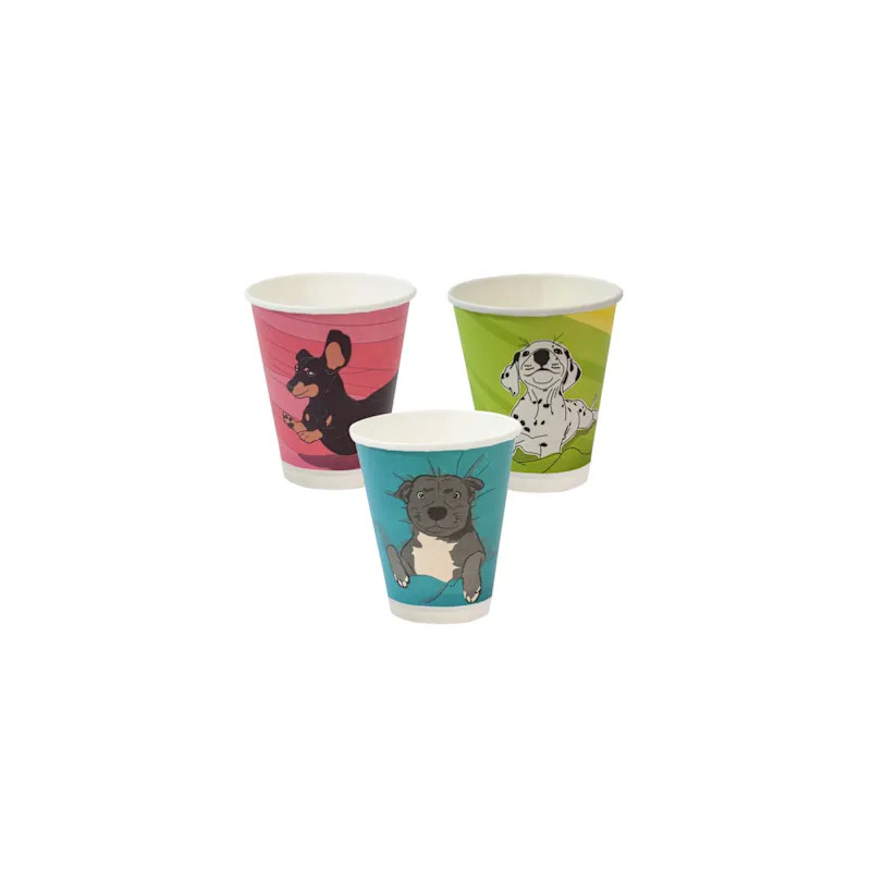 DOUBLE WALL CORE DOG PAPER CUPS 8OZ 25S