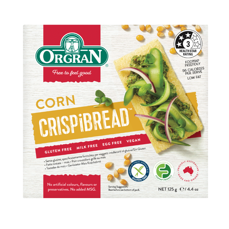 GLUTEN FREE TOASTED CORN CRISPBREAD 125GM